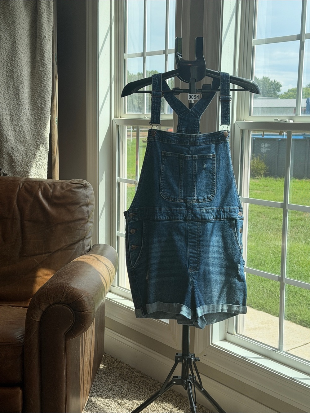 No Boundaries Blue Denim Short Overalls